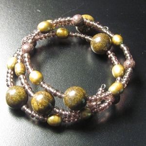 Brown stone, freshwater pearl bracelet…